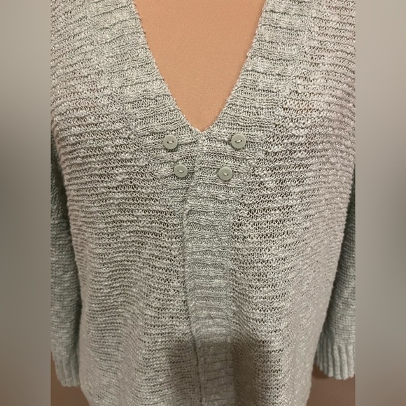 J. Jill Nubby Knit Mint Green V Neck Sweater, size XL - Picture 4 of 5